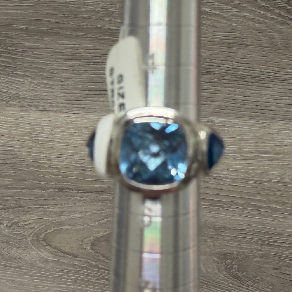 Blue Gemstone Sterling Silver Ring .925